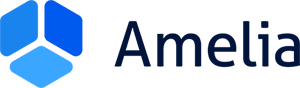 Das Amelia-Logo auf schwarzem Hintergrund symbolisiert die Essenz der Marketing-Automatisierung.