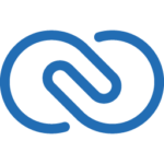 Ein blaues Logo mit einem Pfeil in der Mitte, entworfen für die Marketingautomatisierung.