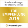 Kundenmeinungen der letzten 12 Monate Top Empfehlung 2019