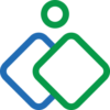 Ein blau-grünes Logo mit einem Quadrat in der Mitte, das Marketing Automation darstellt.